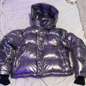 Kids Silver Puffer Jacket